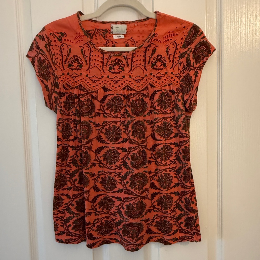 Anthropologie Postmaek Penelope Impressa Top EUC size small